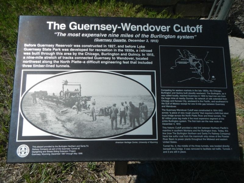 The Guernsey-Wendover Cutoff Marker. Click for full size. The Guernsey-Wendover Cutoff Marker image. Click for full size.