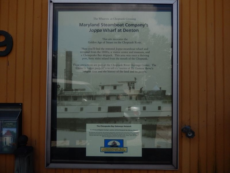 Maryland Steamboat Company's Joppa Wharf at Denton Marker image. Click for full size.