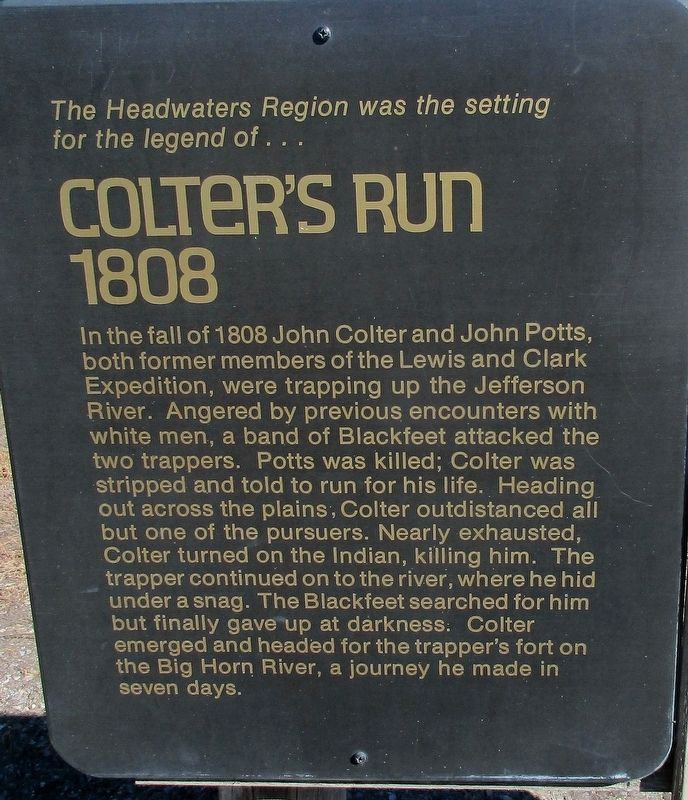 Colter’s Run Marker image. Click for full size.