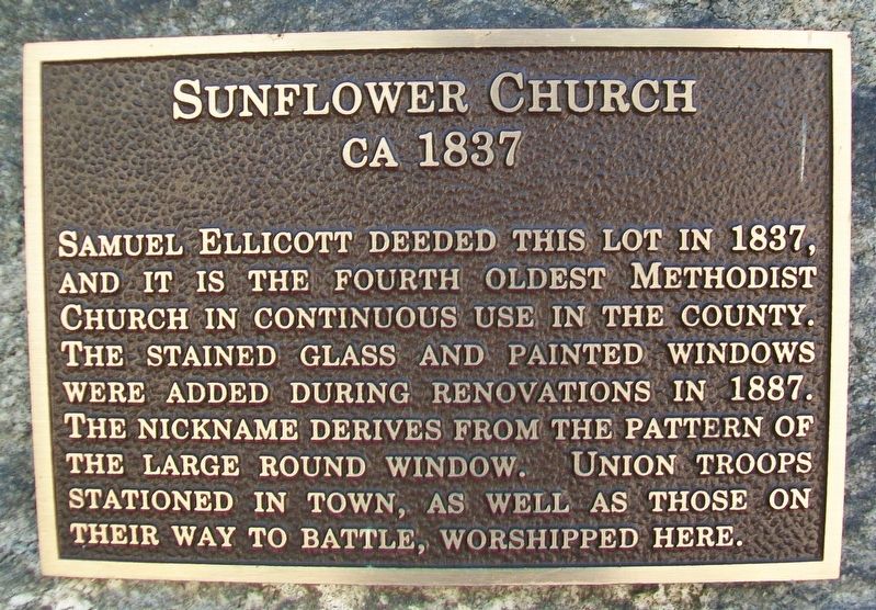 Sunflower Church Marker image. Click for full size.
