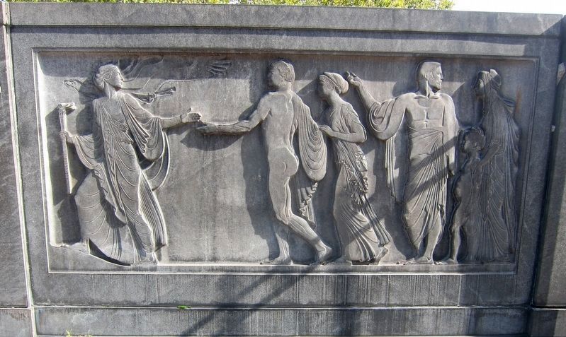 Carl Schurz Monument - Leftt Flanking Panel. Click for full size. Carl Schurz Monument - Leftt Flanking Panel image. Click for full size.