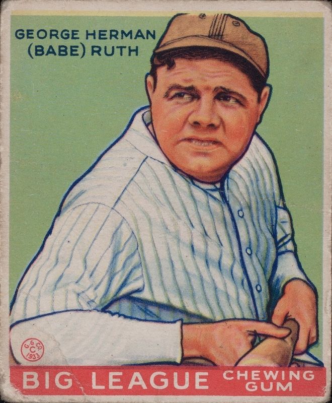 George Herman "Babe" Ruth Big League Chewing Gum Card image. Click for full size.