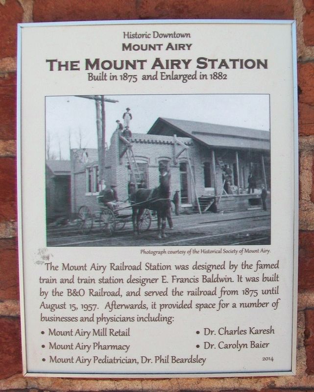 The Mount Airy Station Marker. Click for full size. The Mount Airy Station Marker image. Click for full size.