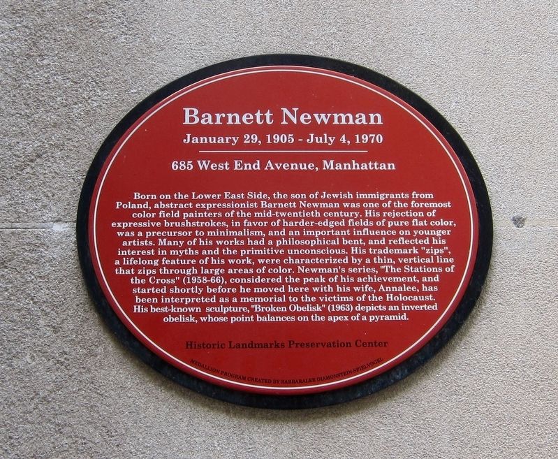 Barnett Newman Marker image. Click for more information.