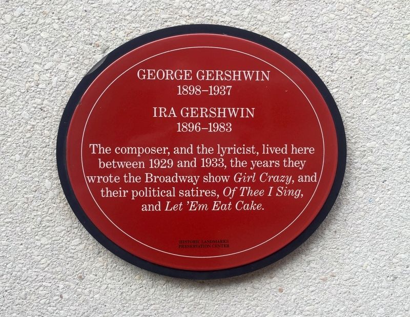 George and Ira Gershwin Marker image. Click for full size.