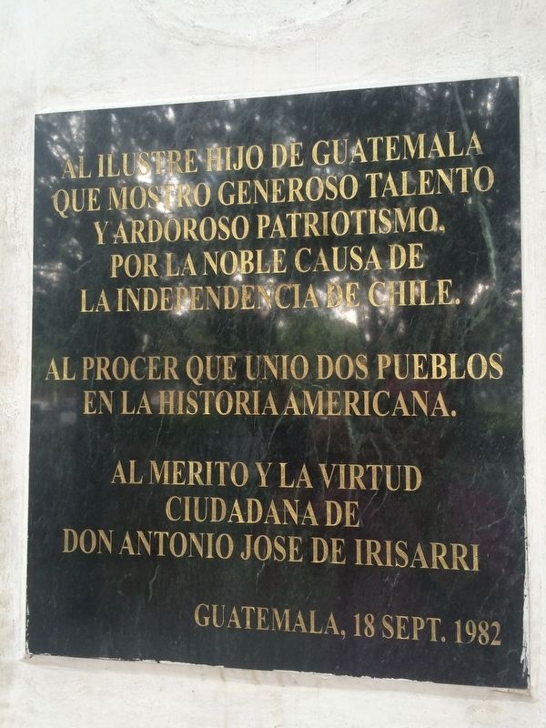 Antonio José de Irisarri Marker. Click for full size. Antonio José de Irisarri Marker image. Click for full size.