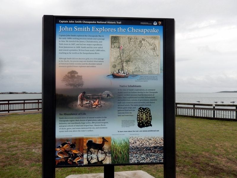 Captain John Smith explores the Chesapeake Marker-Panel 2 image. Click for full size.