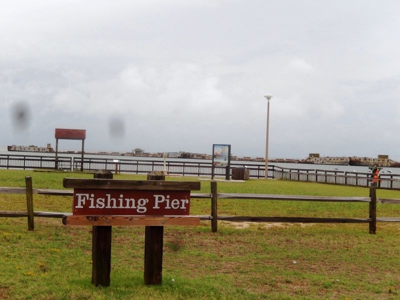 Fishing Pier sign-A Good Start Marker is in the far background. Click for full size. Fishing Pier sign-A Good Start Marker is in the far background image. Click for full size.