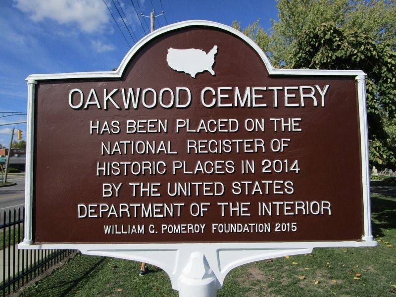 Oakwood Cemetery Marker. Click for full size. Oakwood Cemetery Marker image. Click for full size.