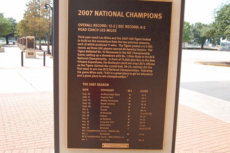 2007 National Champions Marker image. Click for full size.