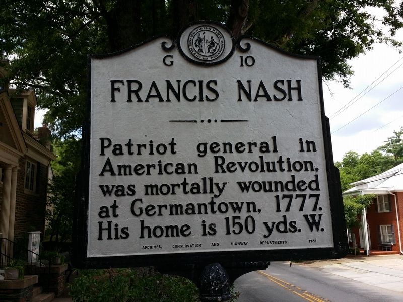 Francis Nash Marker. Click for full size. Francis Nash Marker image. Click for full size.