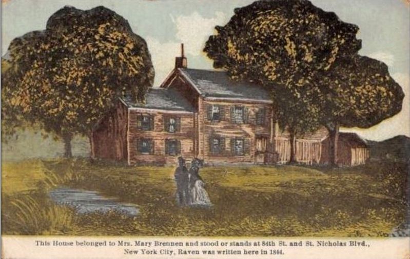 Where Poe Wrote the Raven Postcard image. Click for full size.