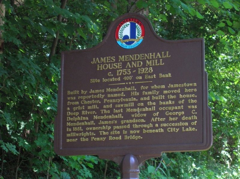 James Mendenhall House and Mill Marker image. Click for full size.