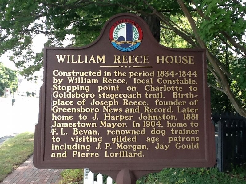 William Reece House Marker image. Click for full size.