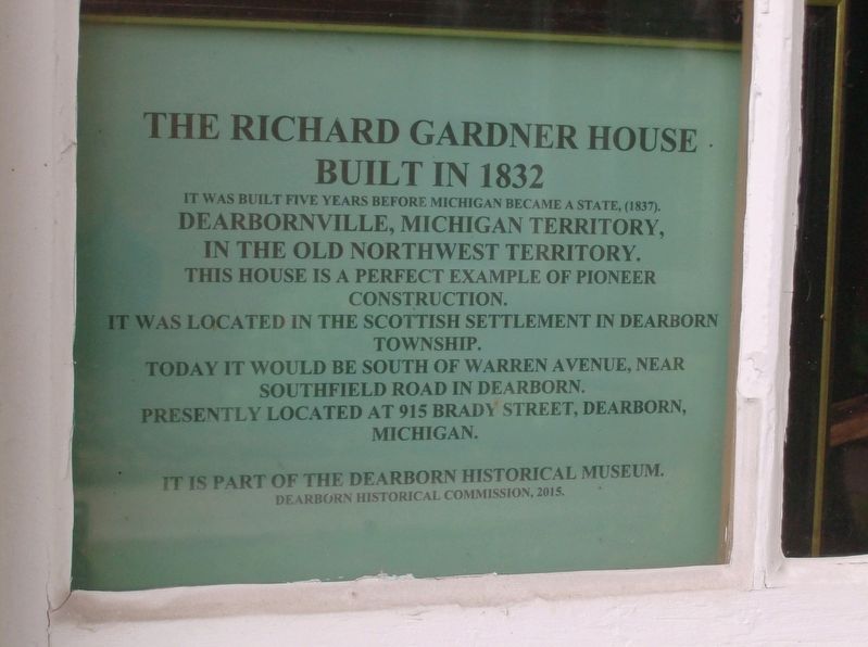 The Richard Gardner House Marker image. Click for full size.