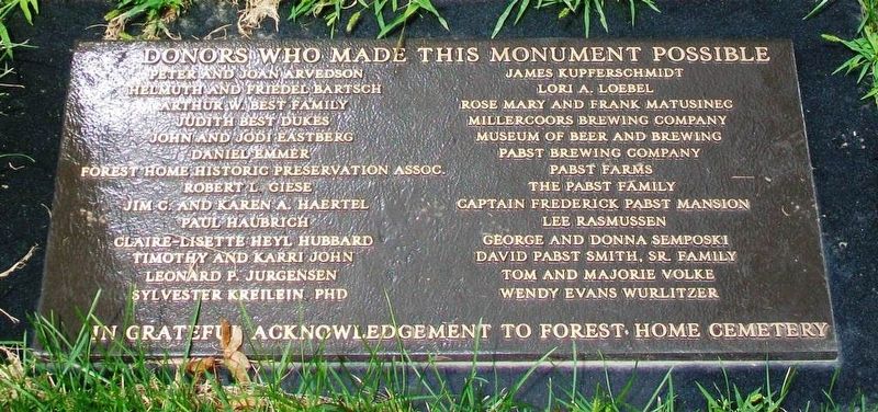 Jacob Best Monument Donors image. Click for full size.