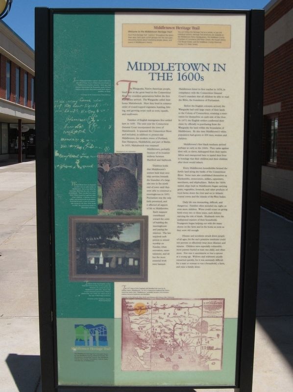 Middletown in the 1600s Marker image. Click for full size.