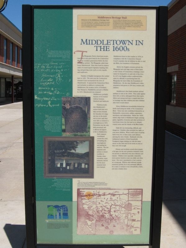 Middletown in the 1600s Marker. Click for full size. Middletown in the 1600s Marker image. Click for full size.