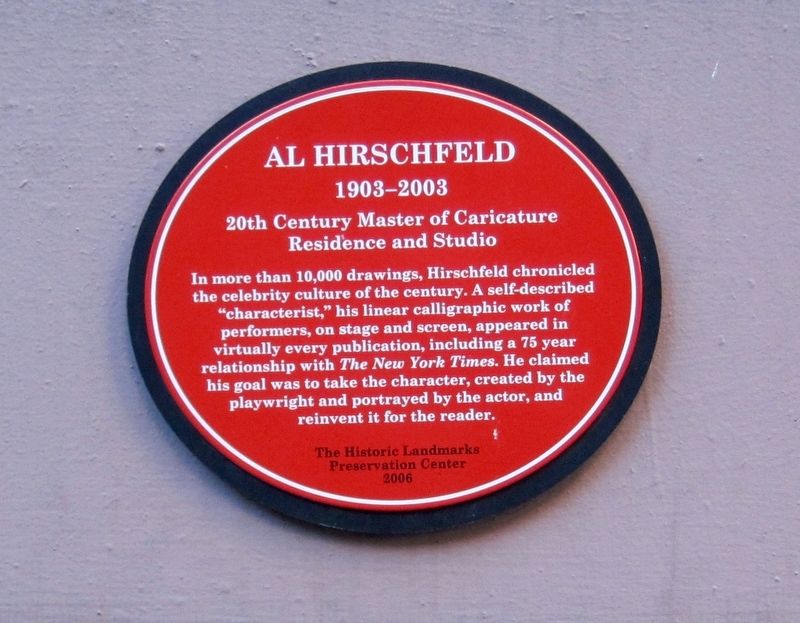 Al Hirschfeld Marker image. Click for full size.