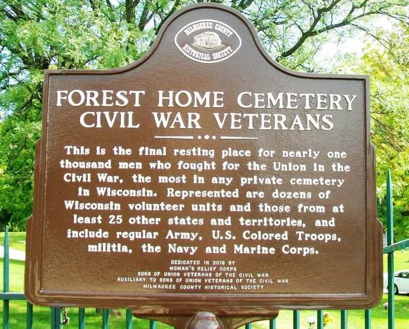 Forest Home Cemetery Civil War Veterans Marker image. Click for full size.