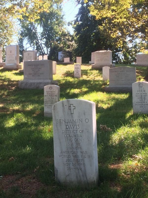 Grave of Benjamin O. Davis, Sr., mentioned on the marker. image. Click for full size.