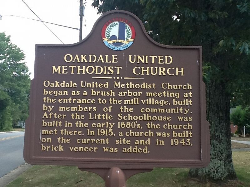 Oakdale United Methodist Church Marker image. Click for full size.