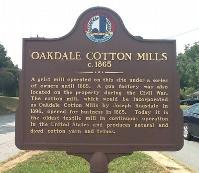 Oakdale Cotton Mills Marker. Click for full size. Oakdale Cotton Mills Marker image. Click for full size.