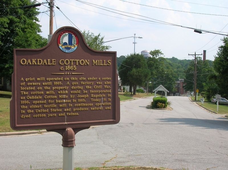 Oakdale Cotton Mills Marker. Click for full size. Oakdale Cotton Mills Marker image. Click for full size.
