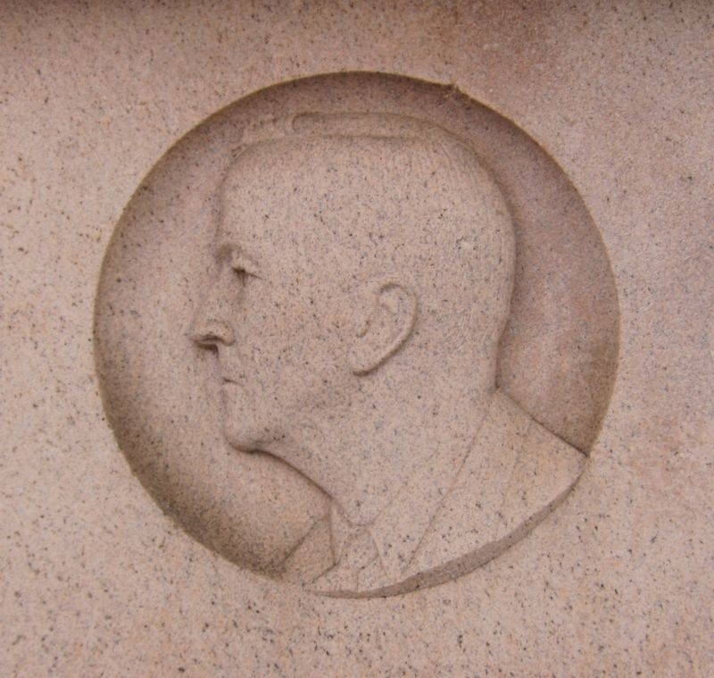 Arthur Brisbane - Closeup of Portrait on Monument image. Click for full size.