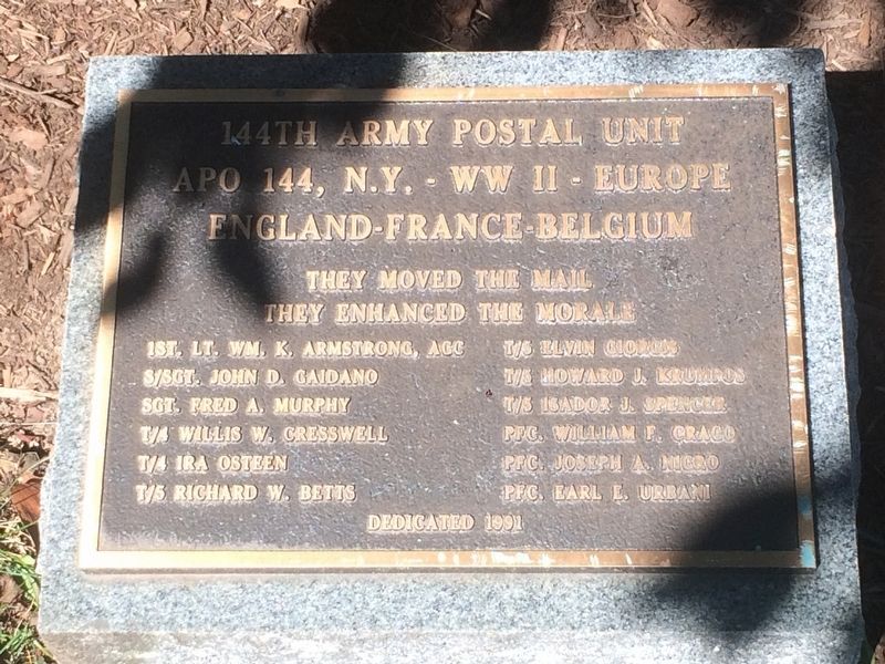 144th Army Postal Unit Marker image. Click for full size.