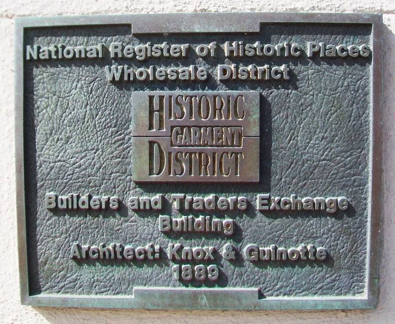 Builders and Traders Exchange Building Marker image. Click for full size.