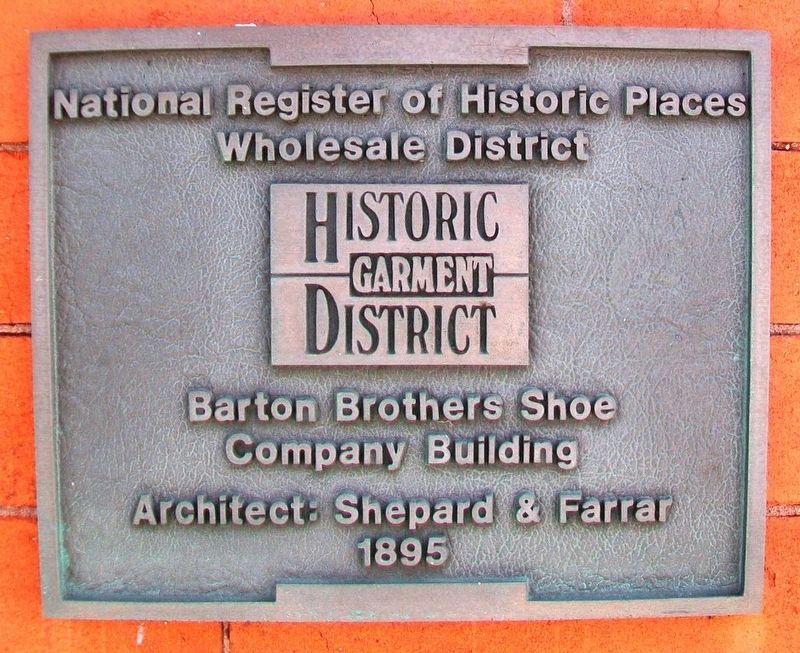 Barton Brothers Shoe Co Bldg Marker image. Click for full size.