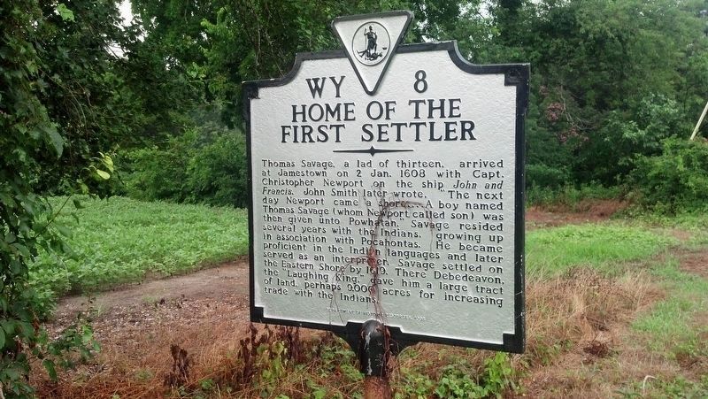 Home of the First Settler Marker. Click for full size. Home of the First Settler Marker image. Click for full size.