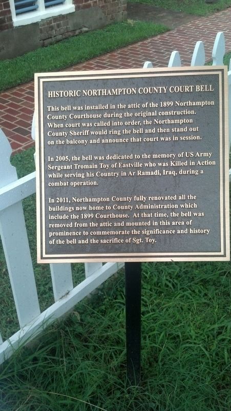 Historic Northampton County Court Bell Marker image. Click for full size.
