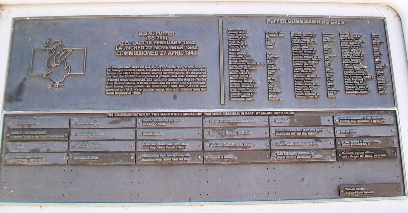 U.S.S. Puffer (SS 268) Marker image. Click for full size.