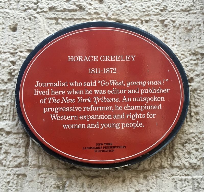 Horace Greeley Marker. Click for full size. Horace Greeley Marker image. Click for full size.