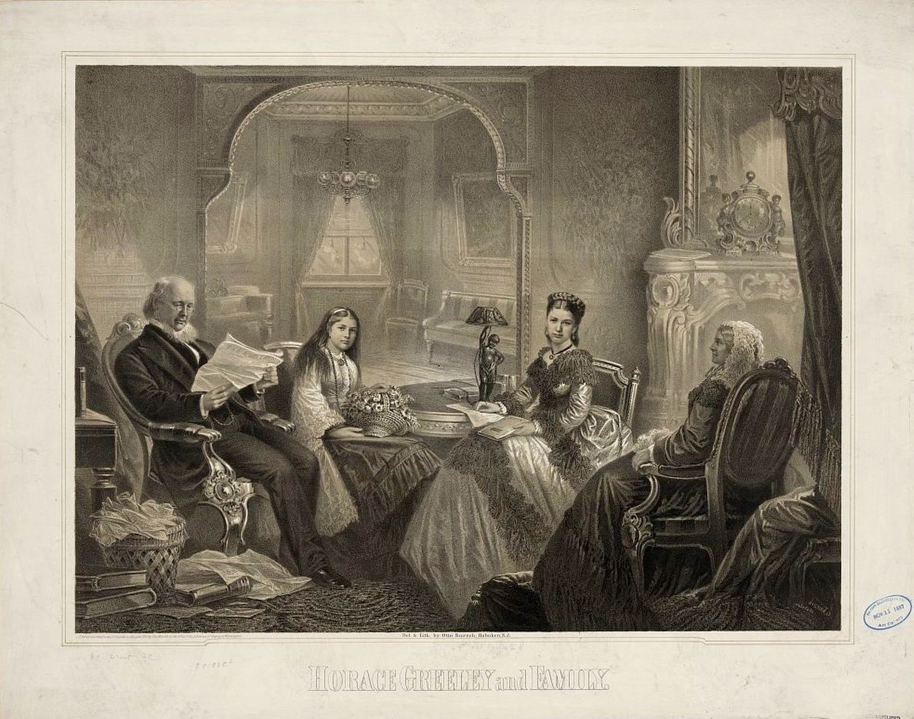 <i>Horace Greeley and Family</i>. Click for full size. <i>Horace Greeley and Family</i> image. Click for full size.