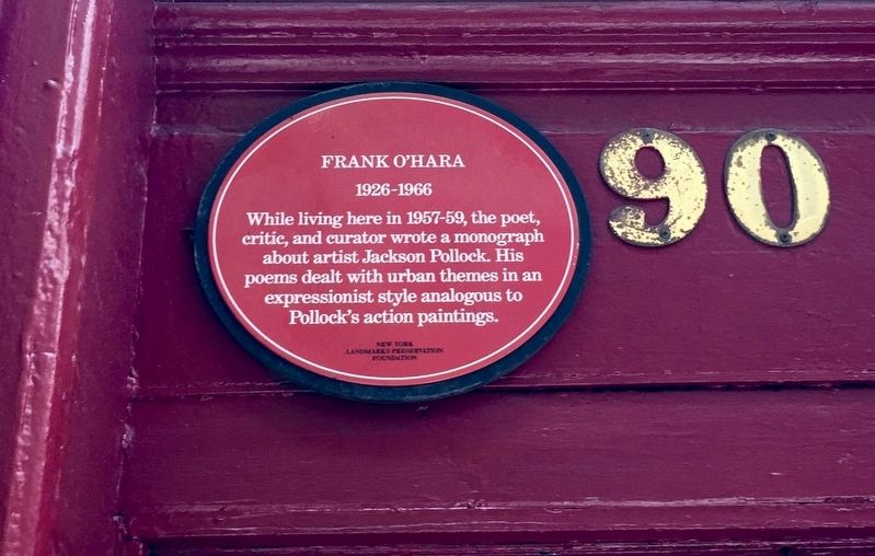 Frank O'Hara Marker. Click for full size. Frank O'Hara Marker image. Click for full size.