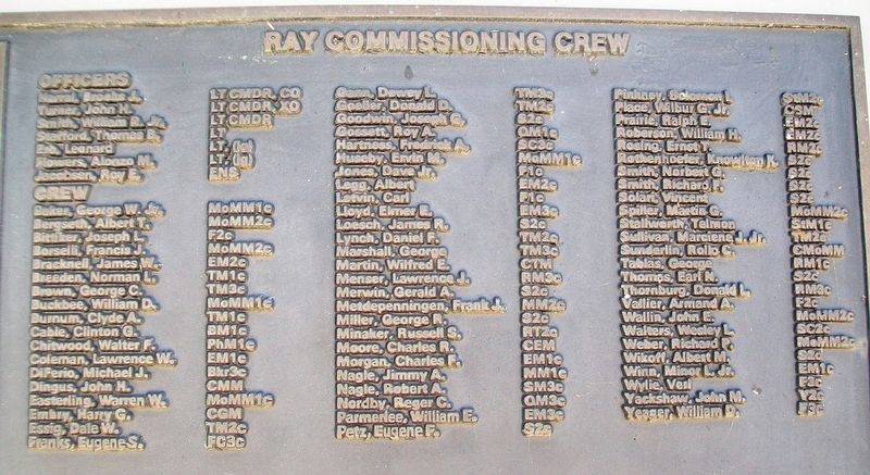 U.S.S. Ray (SS 271) Crew image. Click for full size.