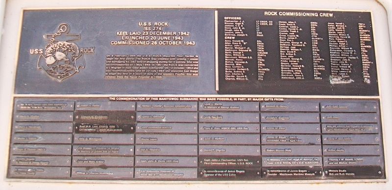U.S.S. Rock (SS 274) Marker. Click for full size. U.S.S. Rock (SS 274) Marker image. Click for full size.