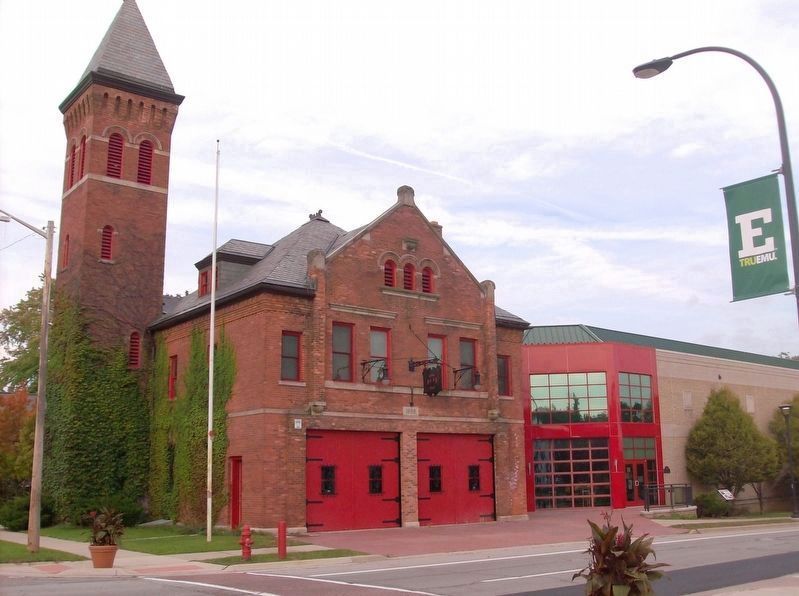 The Michigan Firehouse Museum and marker image. Click for more information.