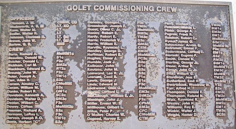 U.S.S. Golet (SS 361) Crew image. Click for full size.