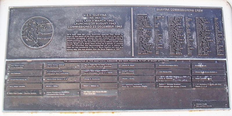 U.S.S. Guavina (SS 362) Marker. Click for full size. U.S.S. Guavina (SS 362) Marker image. Click for full size.