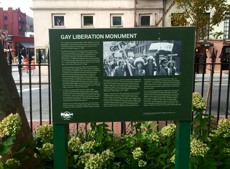 Gay Liberation Monument Marker. Click for full size. Gay Liberation Monument Marker image. Click for full size.