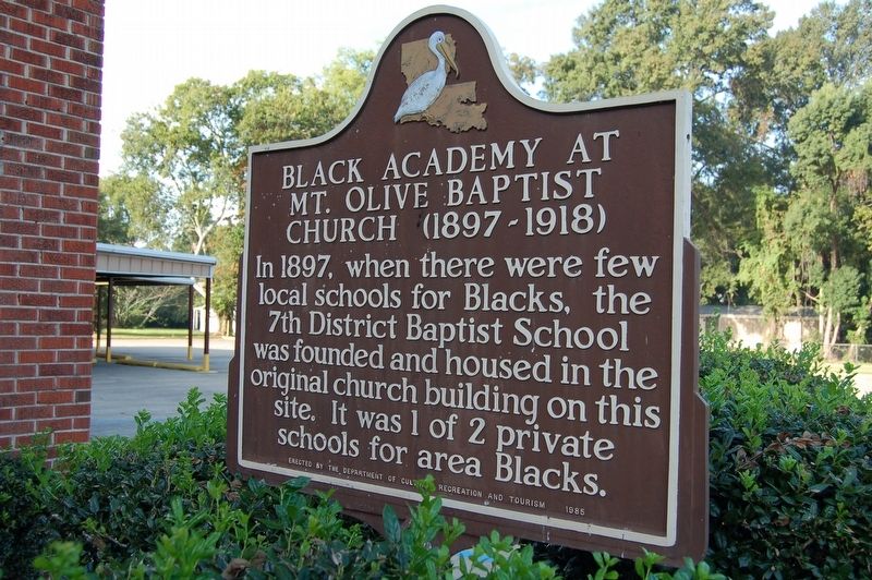 Black Academy At Mt. Olive Baptist Church Marker image. Click for full size.