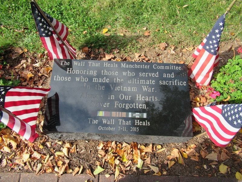Tablet in front of the Memorial image. Click for full size.