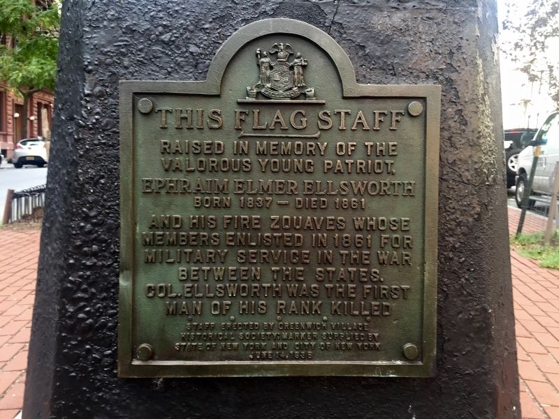 Ephraim Ellsworth and the New York Fire Zouaves Marker. Click for full size. Ephraim Ellsworth and the New York Fire Zouaves Marker image. Click for full size.