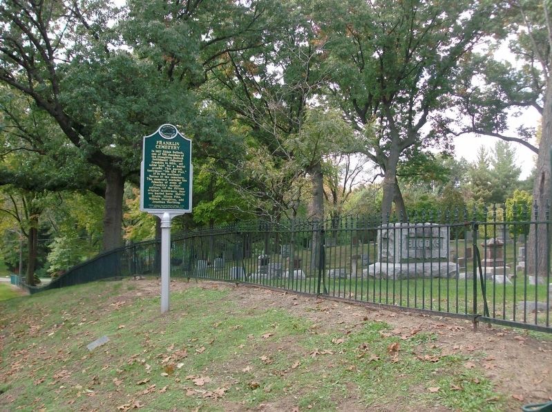 Franklin Cemetery Marker - looking west image. Click for full size.