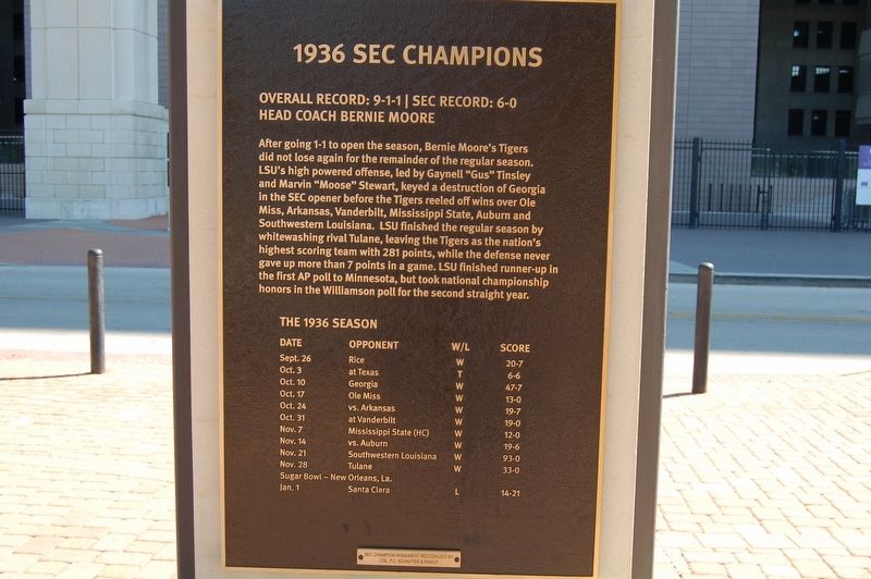 1936 SEC Champions Marker image. Click for full size.