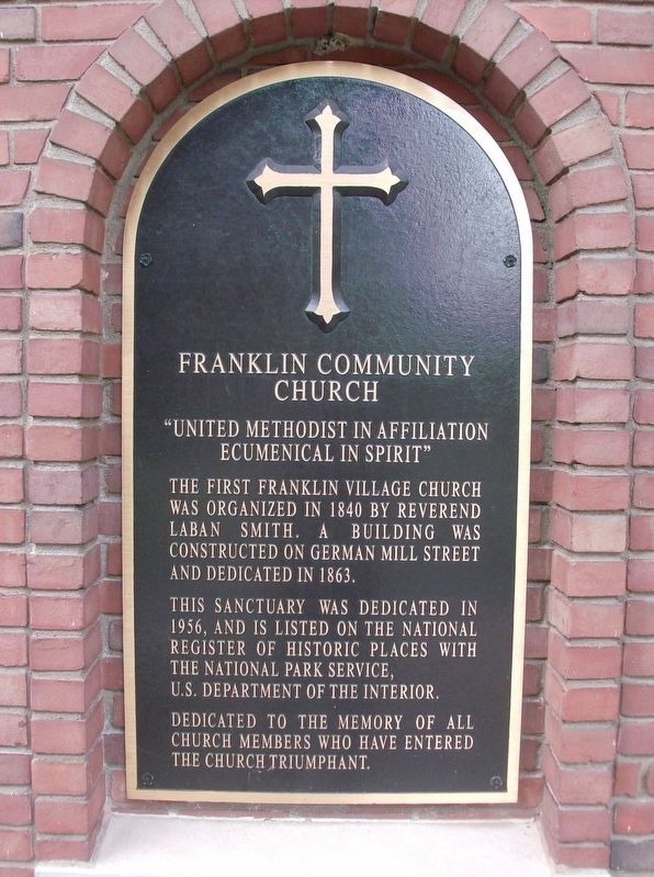 Franklin Community Church Marker image. Click for full size.